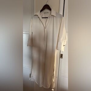 Zara Cream Shirt Dress XS